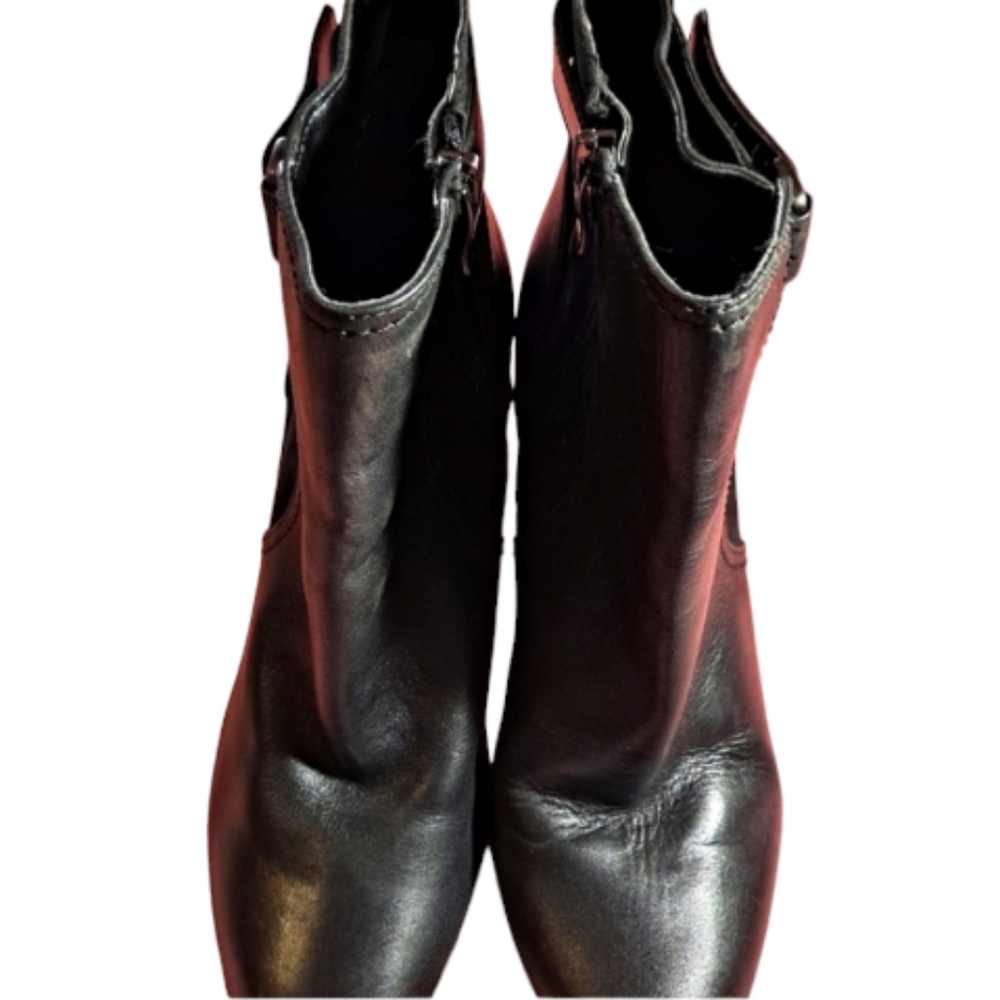Loft Black Leather Booties Size 8